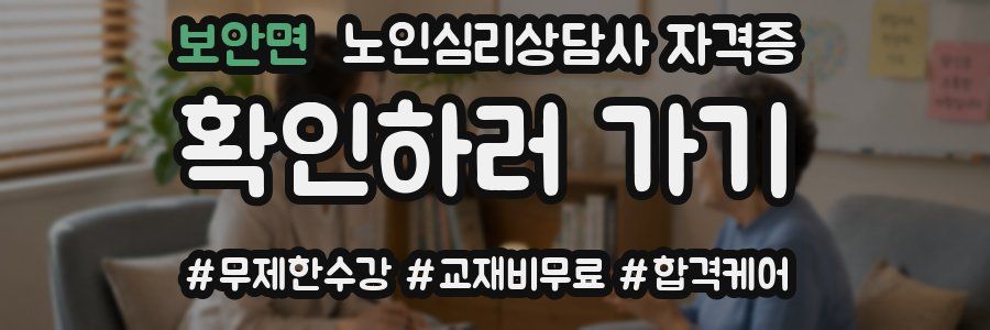 보안면 노인 심리 상담사 자격증