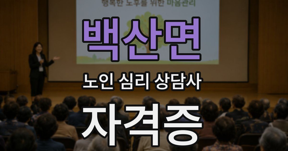백산면 노인 심리 상담사 자격증