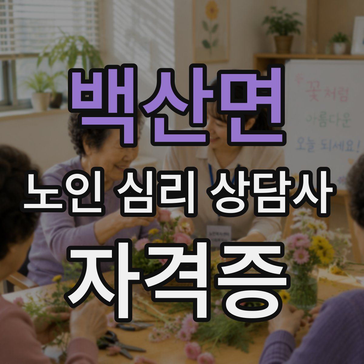 백산면 노인 심리 상담사 자격증
