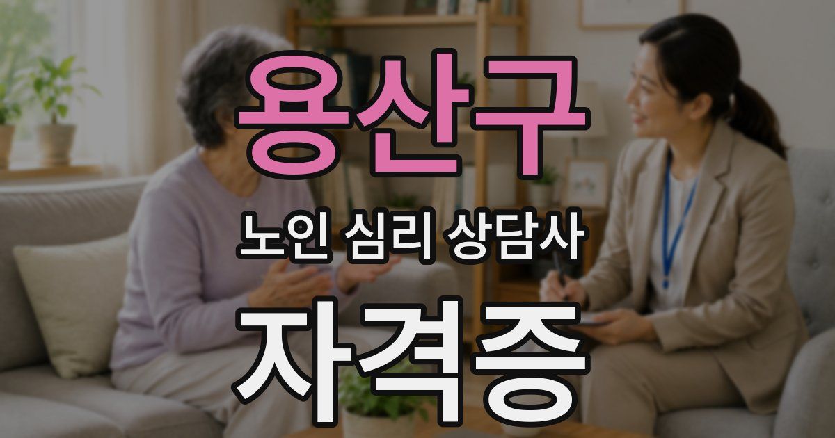 용산구 노인 심리 상담사 자격증