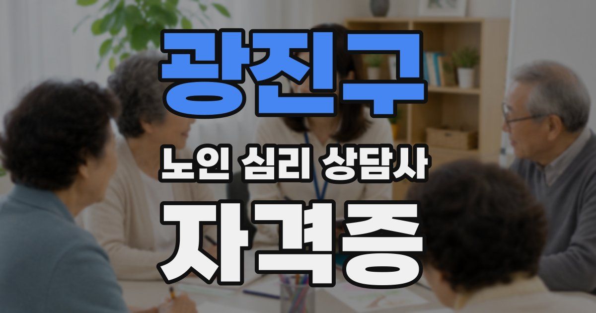 광진구 노인 심리 상담사 자격증