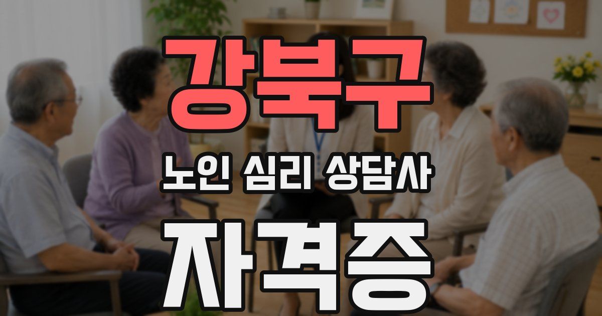 강북구 노인 심리 상담사 자격증