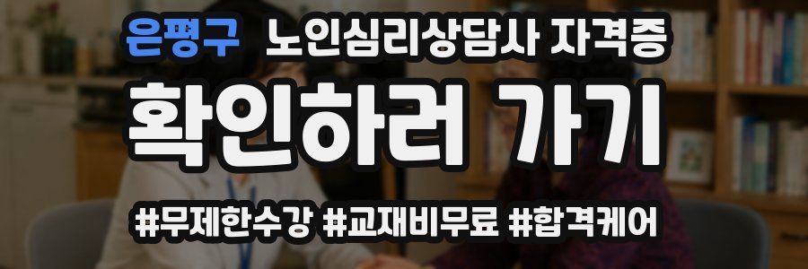 은평구 노인 심리 상담사 자격증