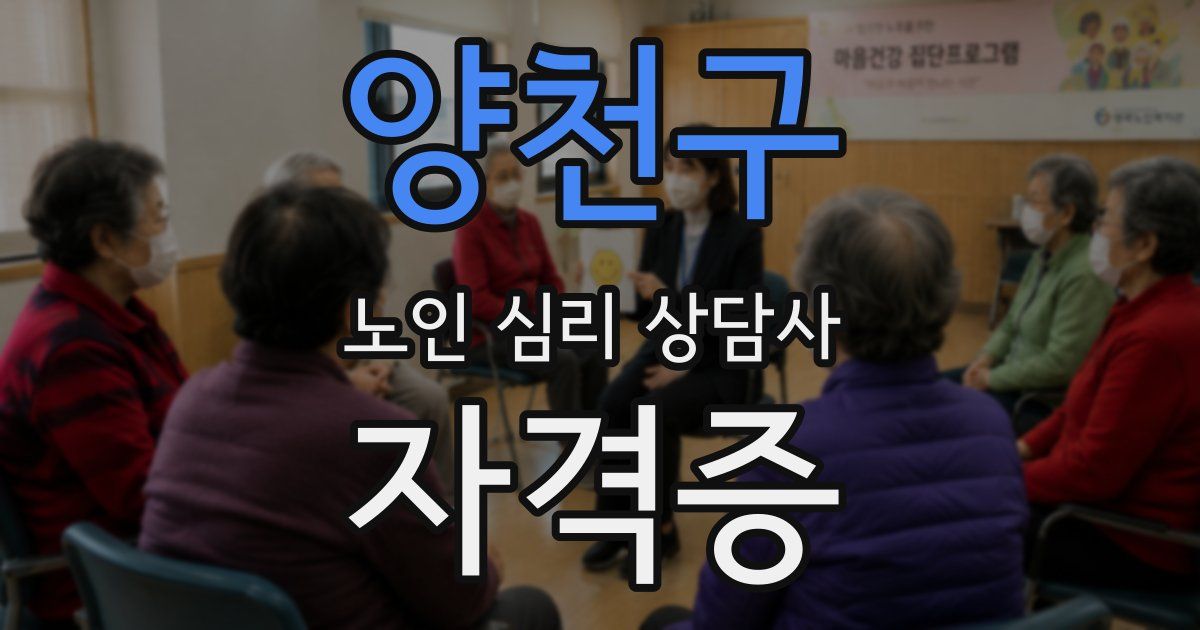 양천구 노인 심리 상담사 자격증