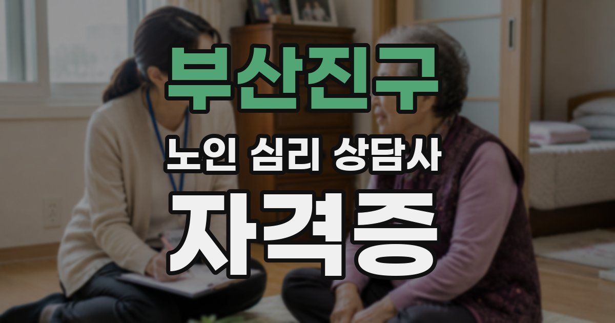 부산진구 노인 심리 상담사 자격증