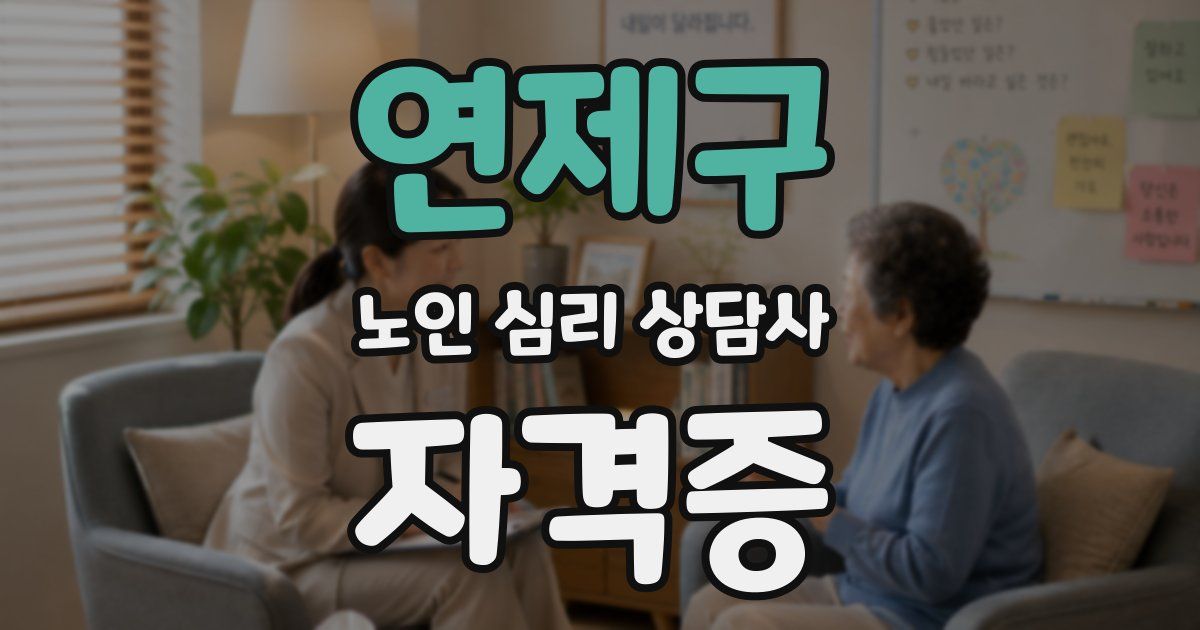 연제구 노인 심리 상담사 자격증