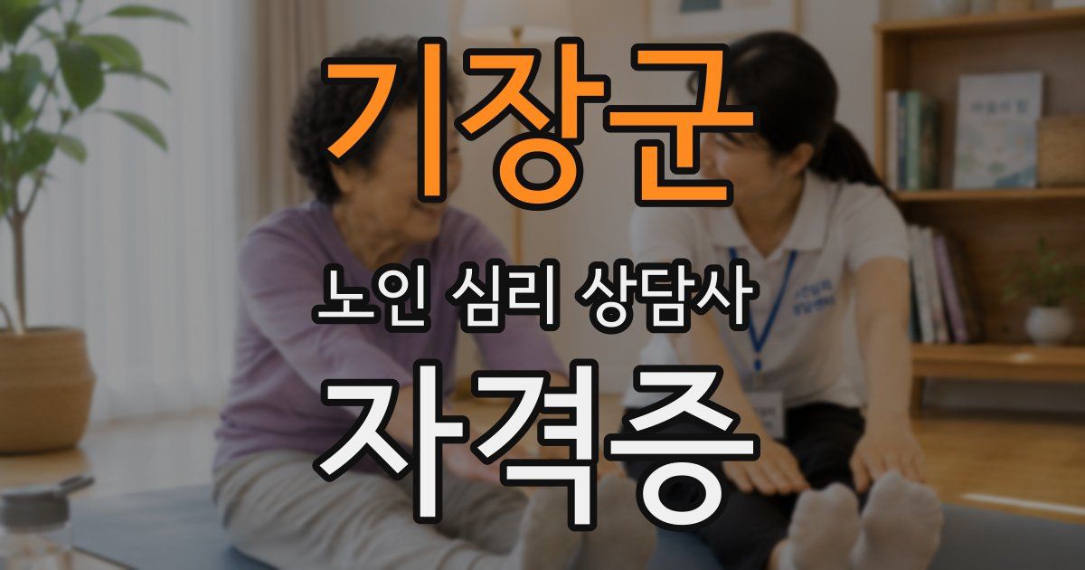 기장군 노인 심리 상담사 자격증