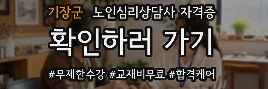 기장군 노인 심리 상담사 자격증