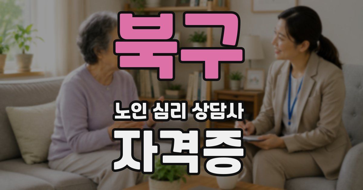 북구 노인 심리 상담사 자격증
