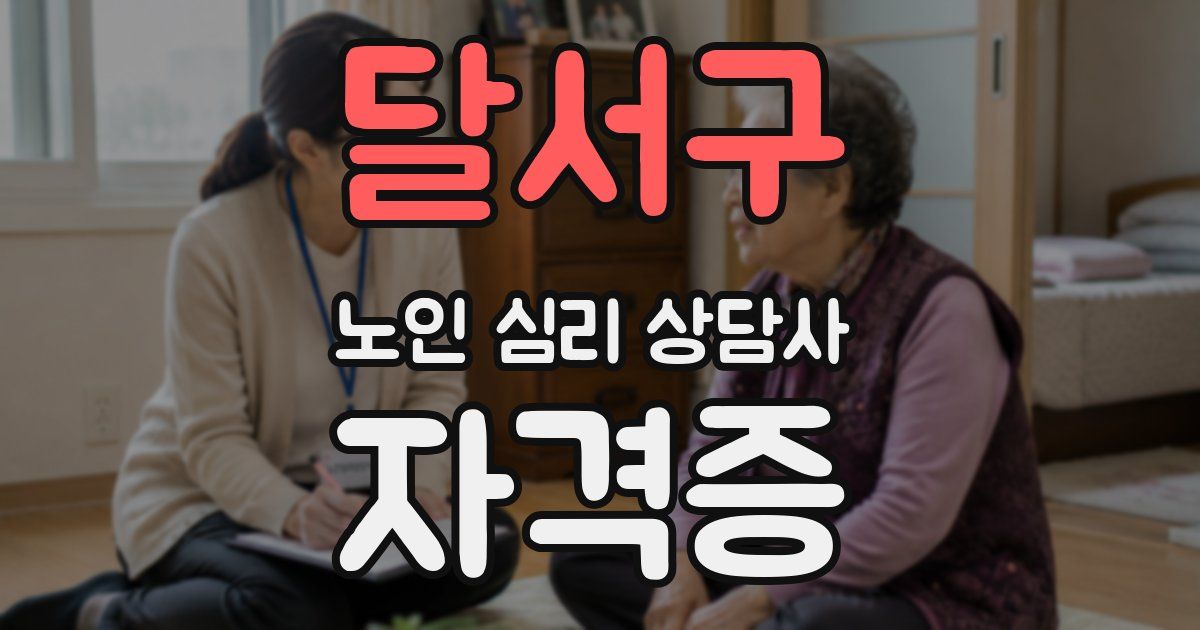 달서구 노인 심리 상담사 자격증