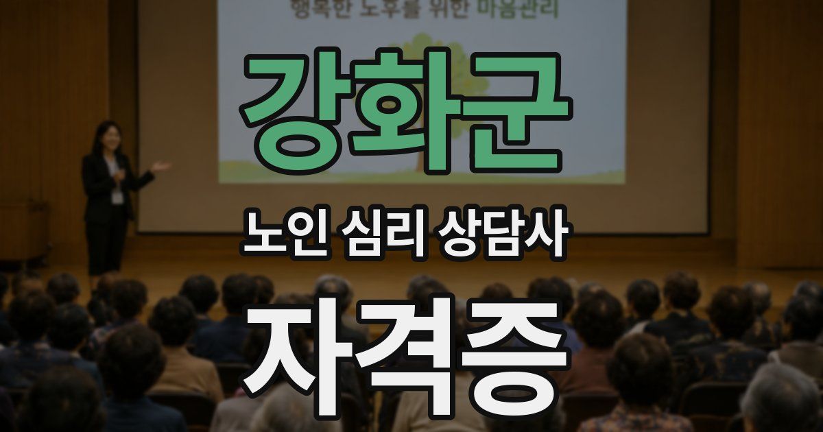 강화군 노인 심리 상담사 자격증