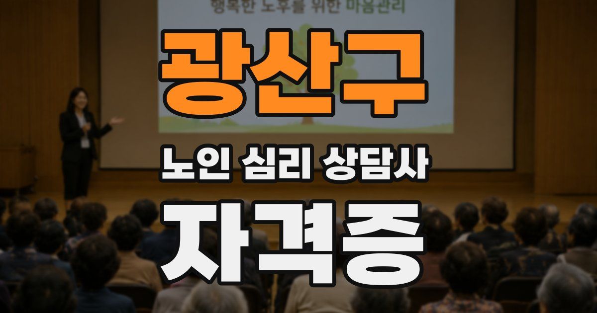 광산구 노인 심리 상담사 자격증