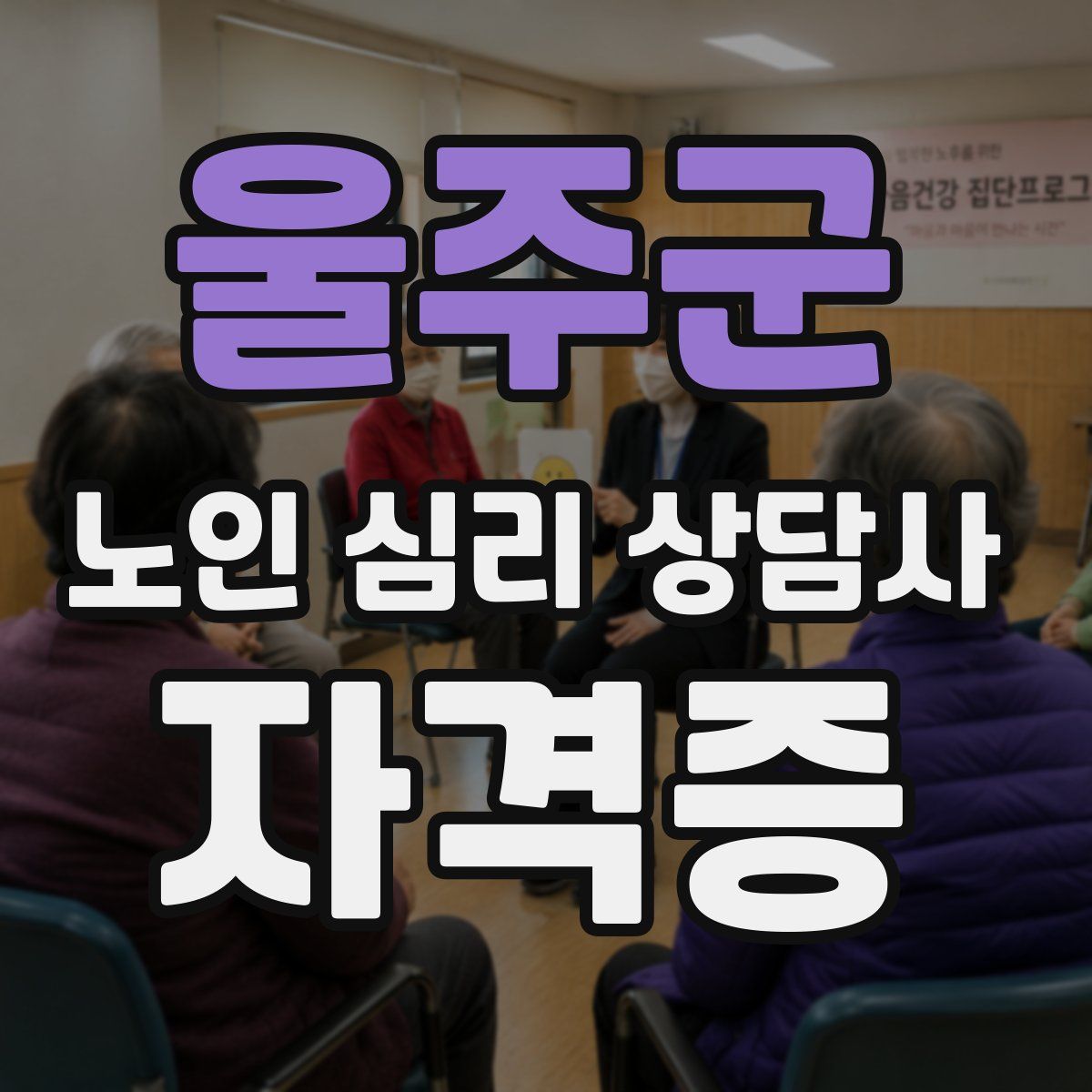 울주군 노인 심리 상담사 자격증
