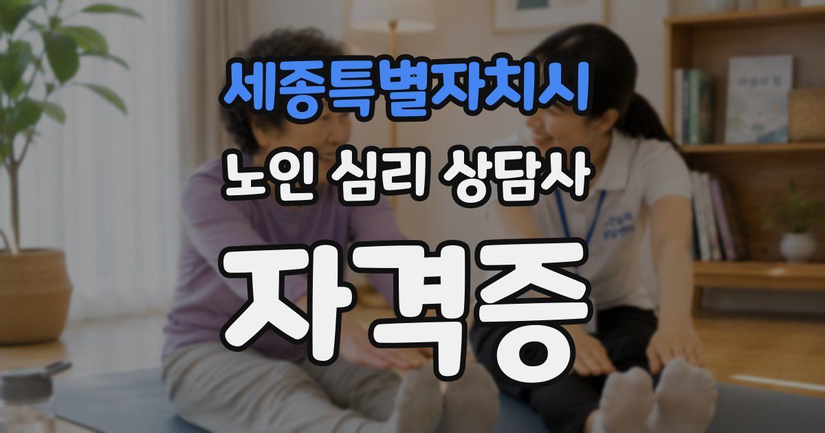 세종특별자치시 노인 심리 상담사 자격증