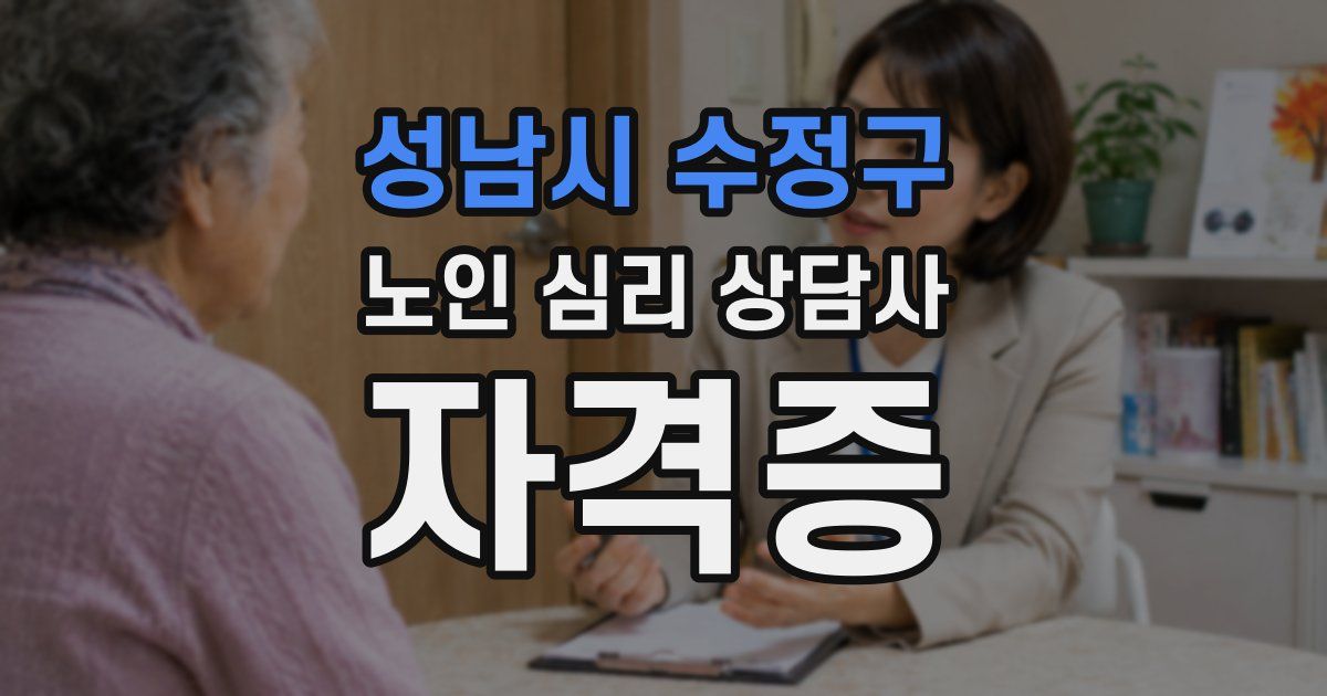 성남시 수정구 노인 심리 상담사 자격증