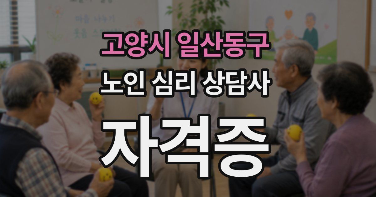 고양시 일산동구 노인 심리 상담사 자격증
