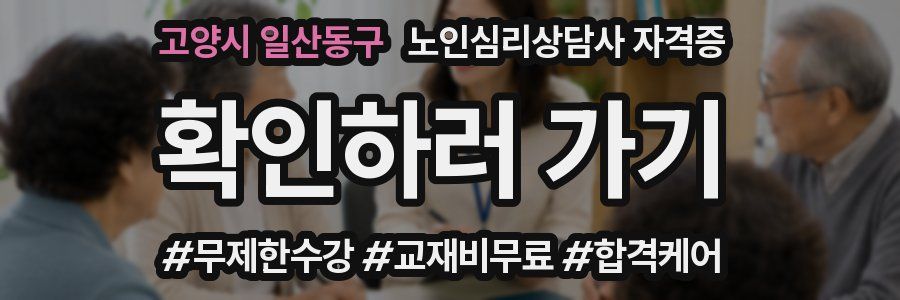 고양시 일산동구 노인 심리 상담사 자격증