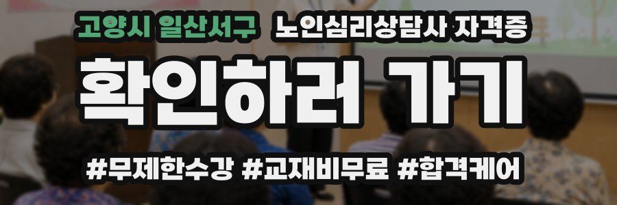 고양시 일산서구 노인 심리 상담사 자격증