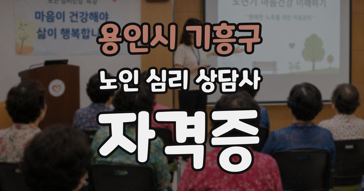 용인시 기흥구 노인 심리 상담사 자격증