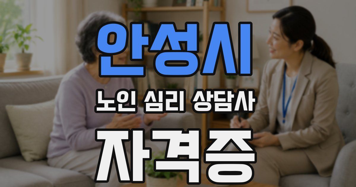 안성시 노인 심리 상담사 자격증
