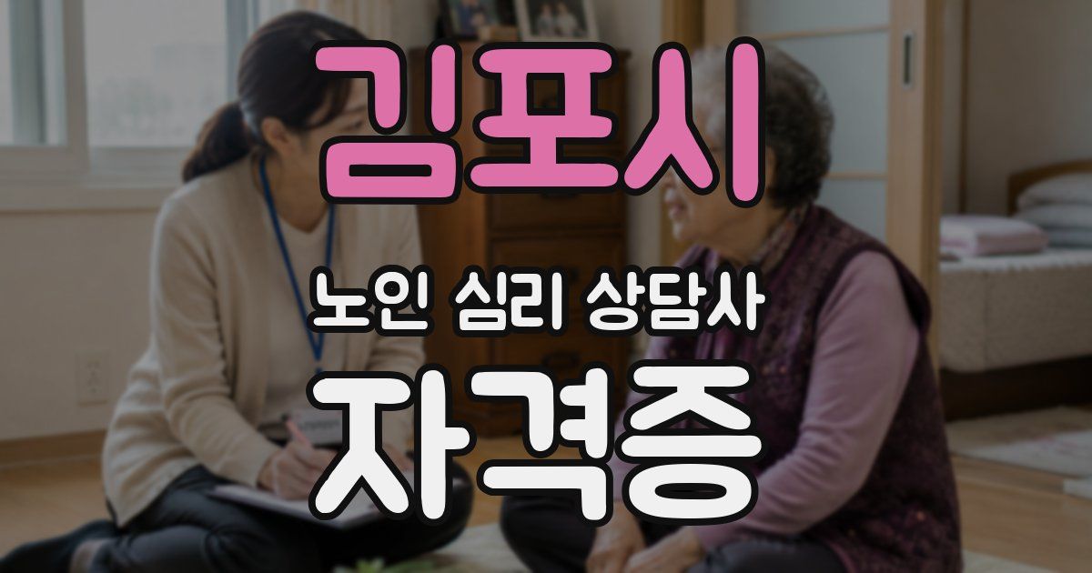 김포시 노인 심리 상담사 자격증