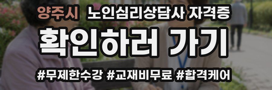 양주시 노인 심리 상담사 자격증