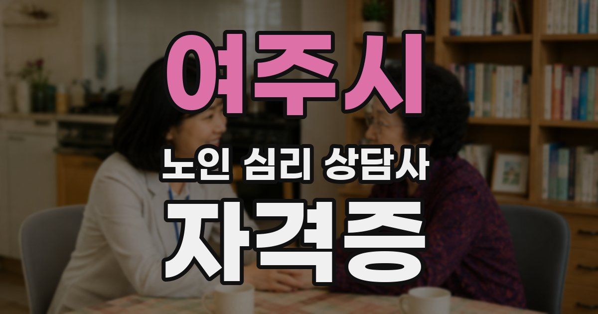 여주시 노인 심리 상담사 자격증