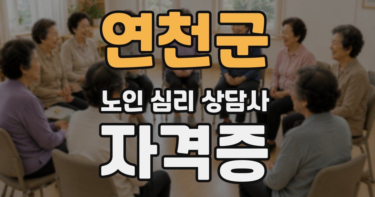 연천군 노인 심리 상담사 자격증