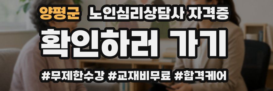 양평군 노인 심리 상담사 자격증