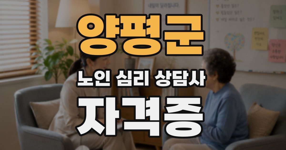 양평군 노인 심리 상담사 자격증