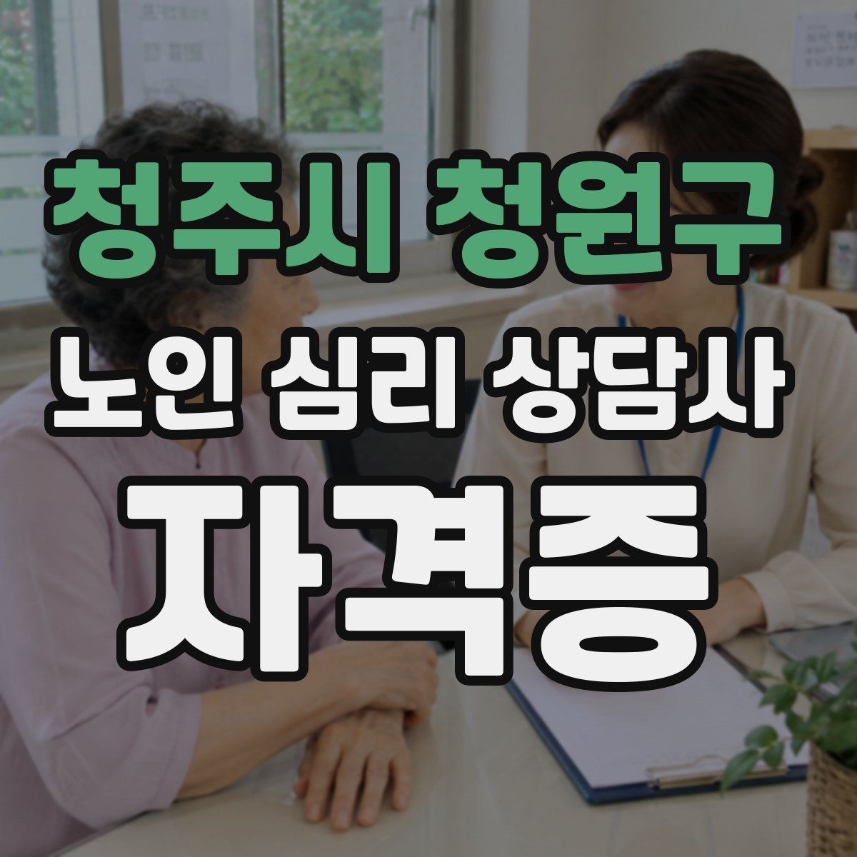 청주시 청원구 노인 심리 상담사 자격증