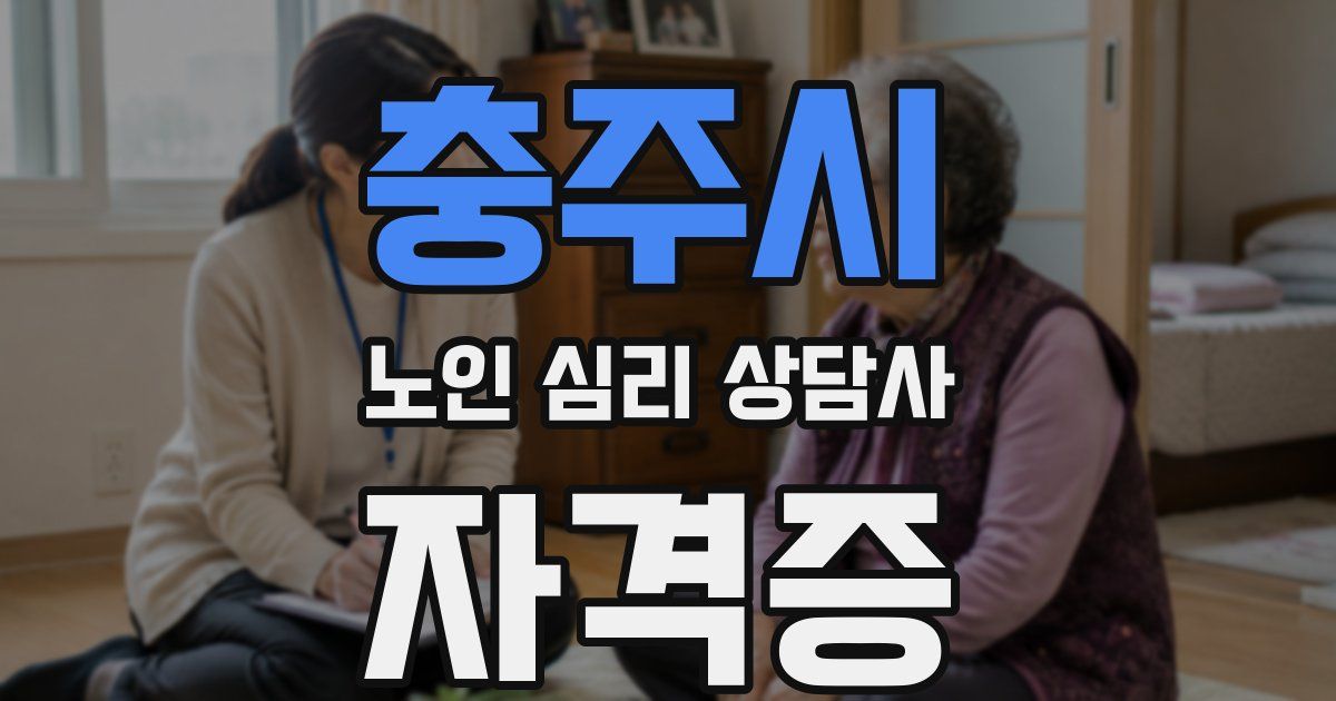 충주시 노인 심리 상담사 자격증