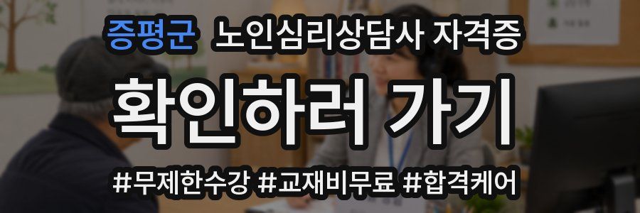 증평군 노인 심리 상담사 자격증