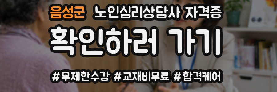 음성군 노인 심리 상담사 자격증