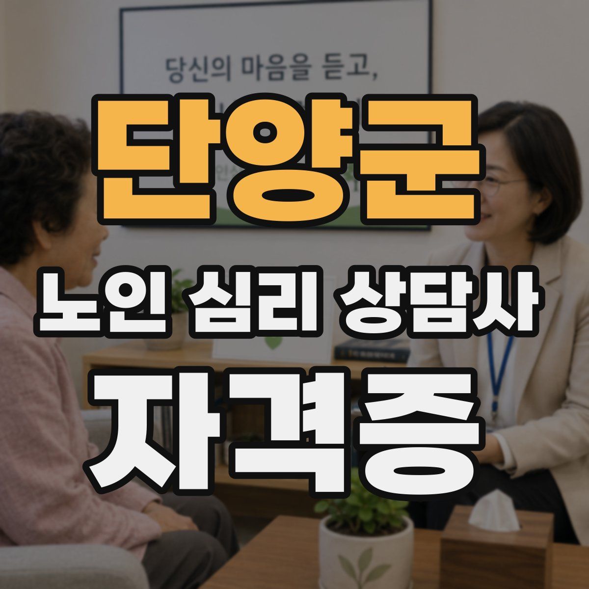 단양군 노인 심리 상담사 자격증