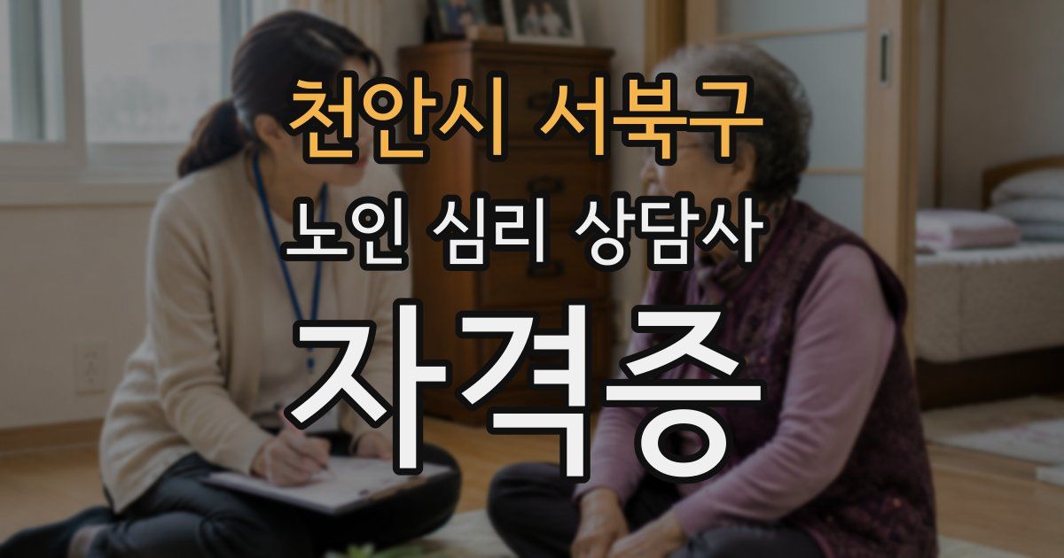 천안시 서북구 노인 심리 상담사 자격증