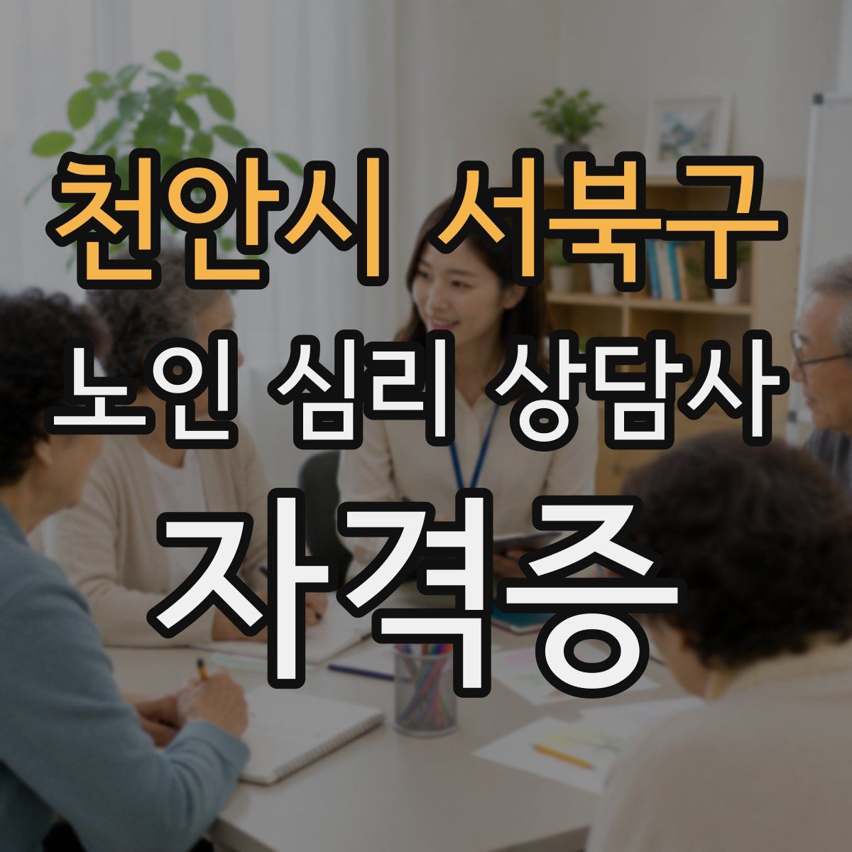 천안시 서북구 노인 심리 상담사 자격증