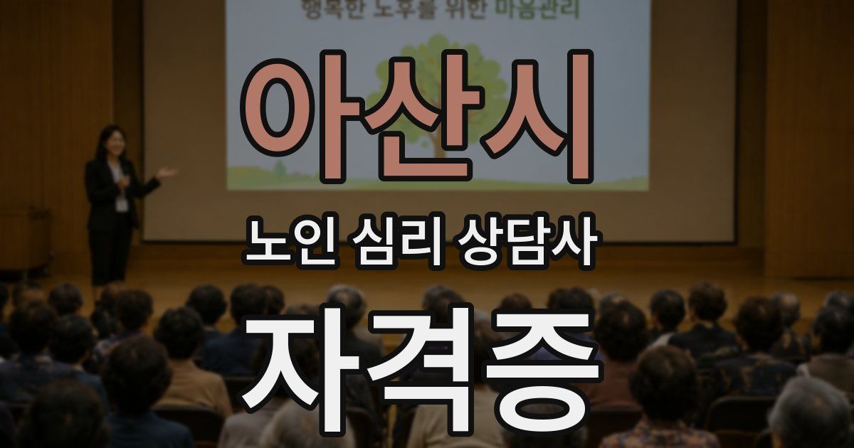 아산시 노인 심리 상담사 자격증