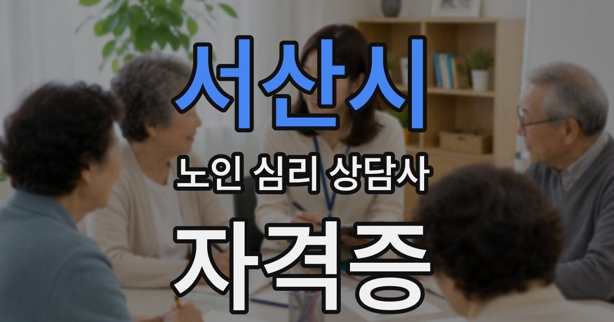 서산시 노인 심리 상담사 자격증