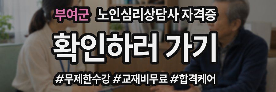 부여군 노인 심리 상담사 자격증