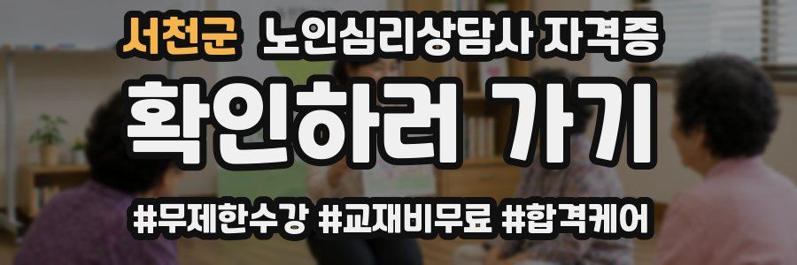 서천군 노인 심리 상담사 자격증