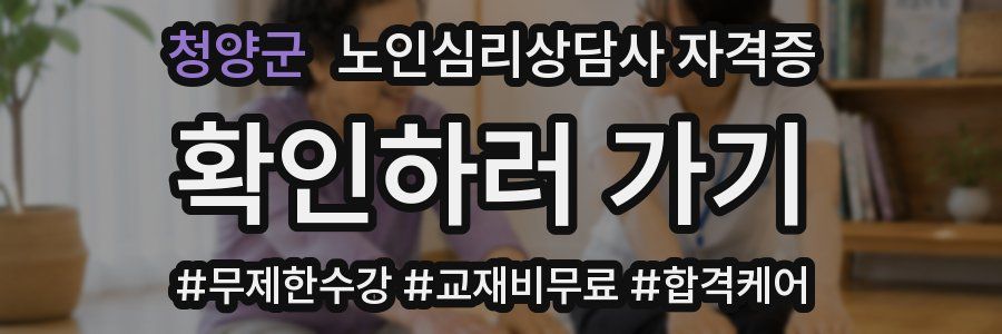 청양군 노인 심리 상담사 자격증