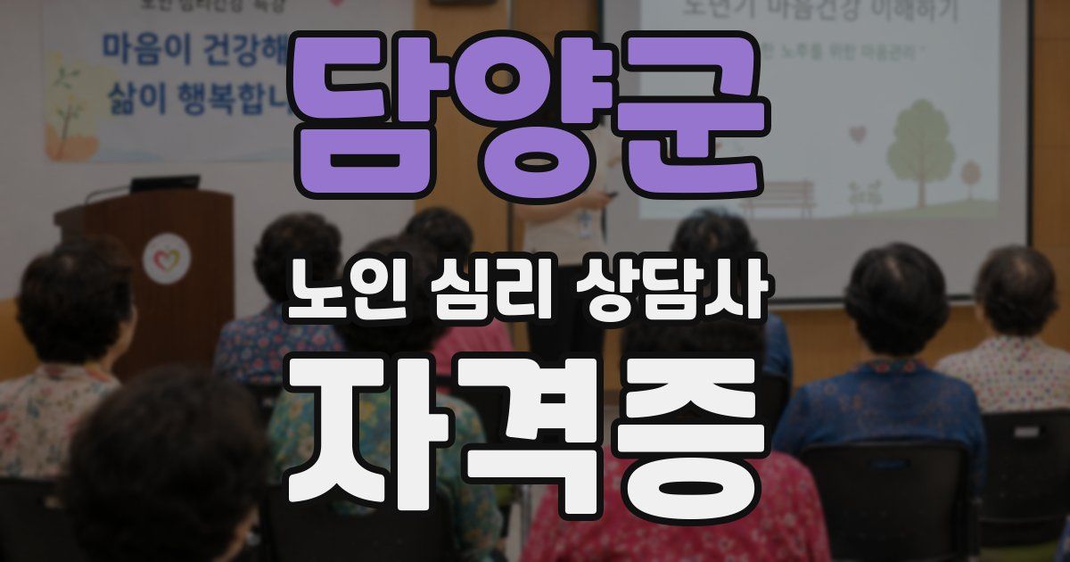 담양군 노인 심리 상담사 자격증