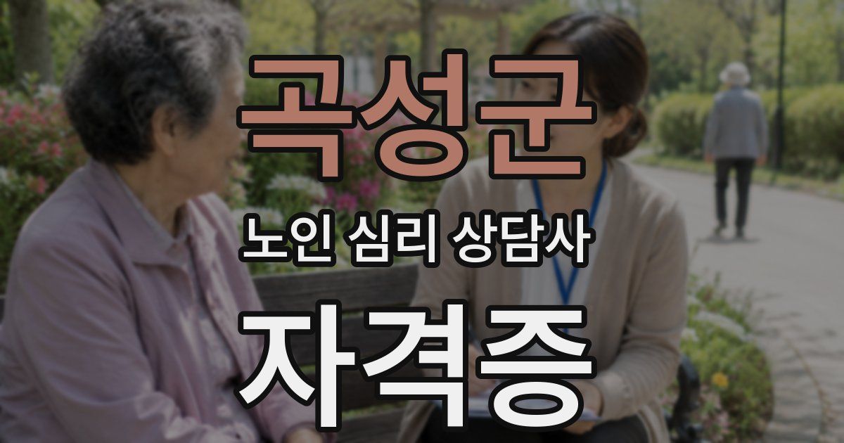 곡성군 노인 심리 상담사 자격증