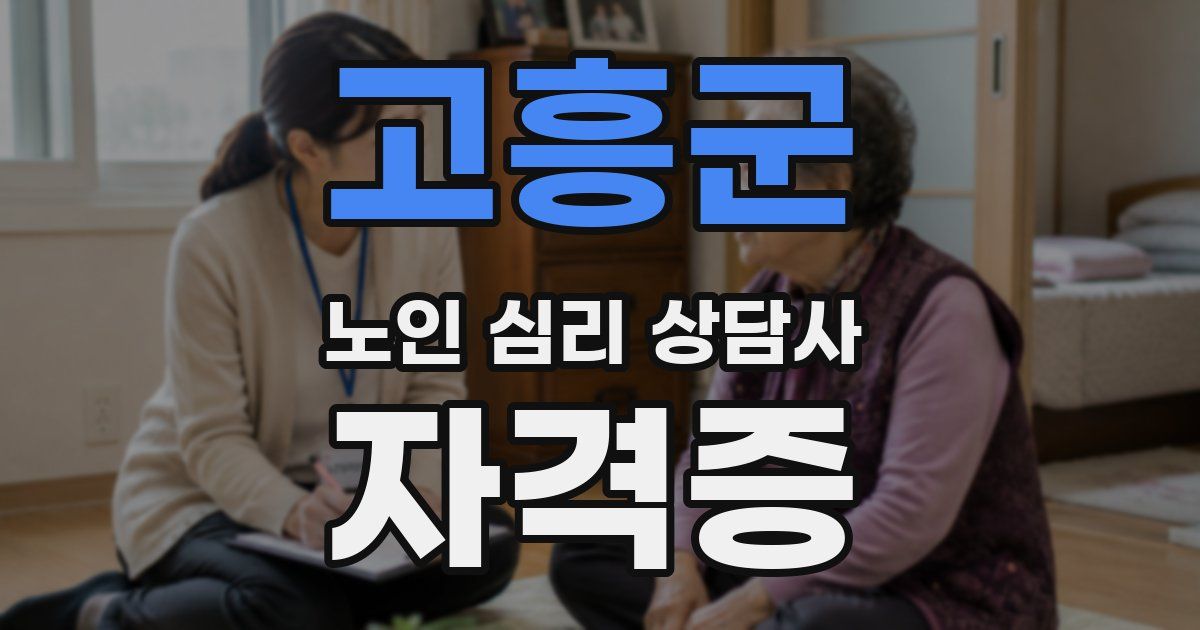 고흥군 노인 심리 상담사 자격증