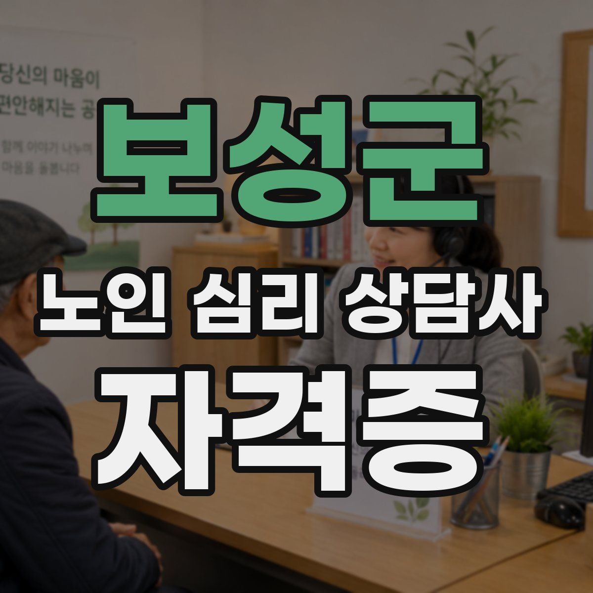 보성군 노인 심리 상담사 자격증