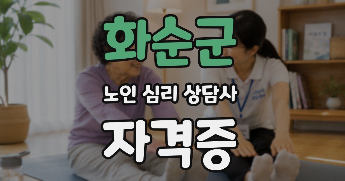 화순군 노인 심리 상담사 자격증