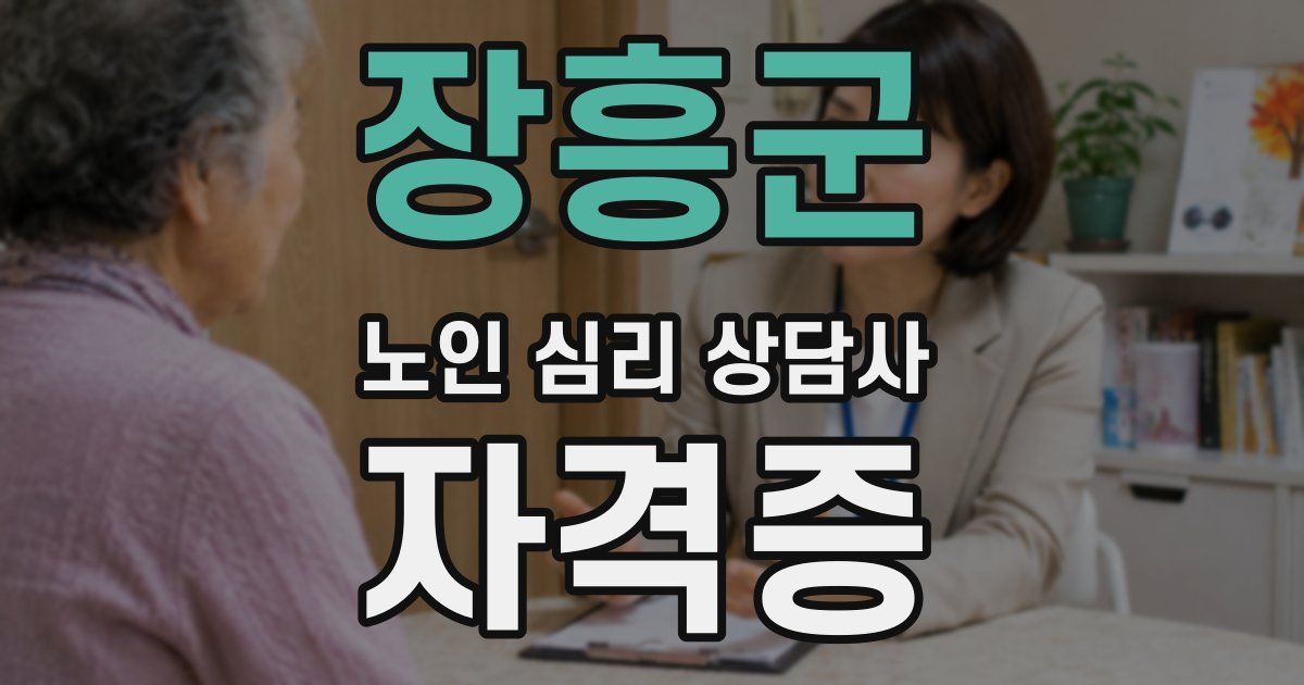 장흥군 노인 심리 상담사 자격증