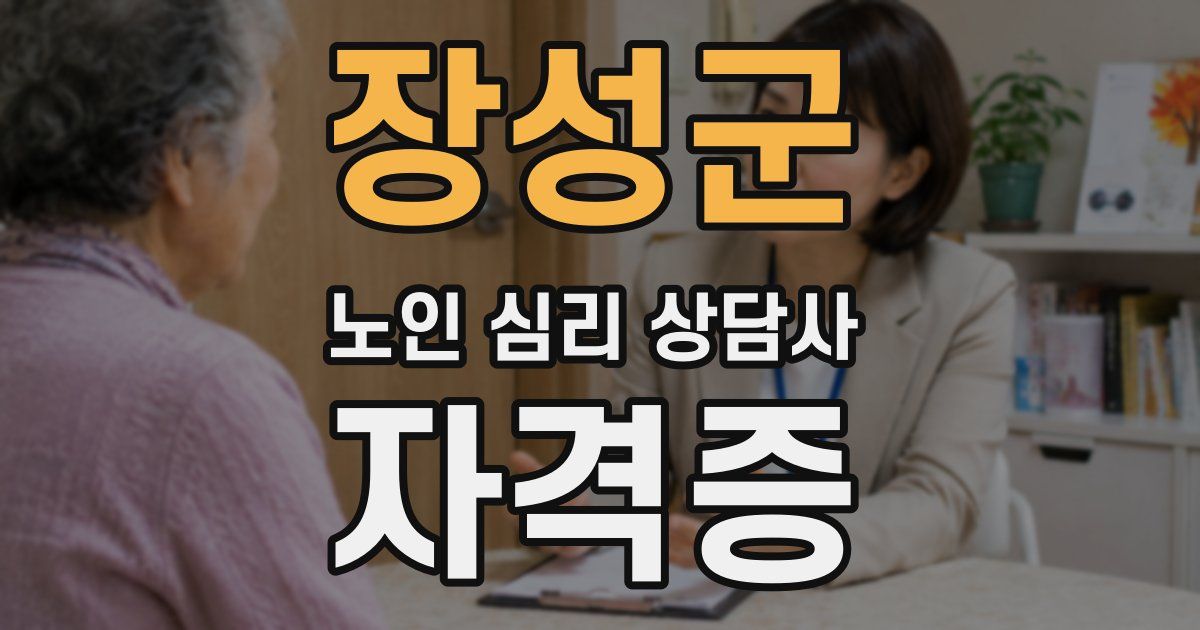 장성군 노인 심리 상담사 자격증