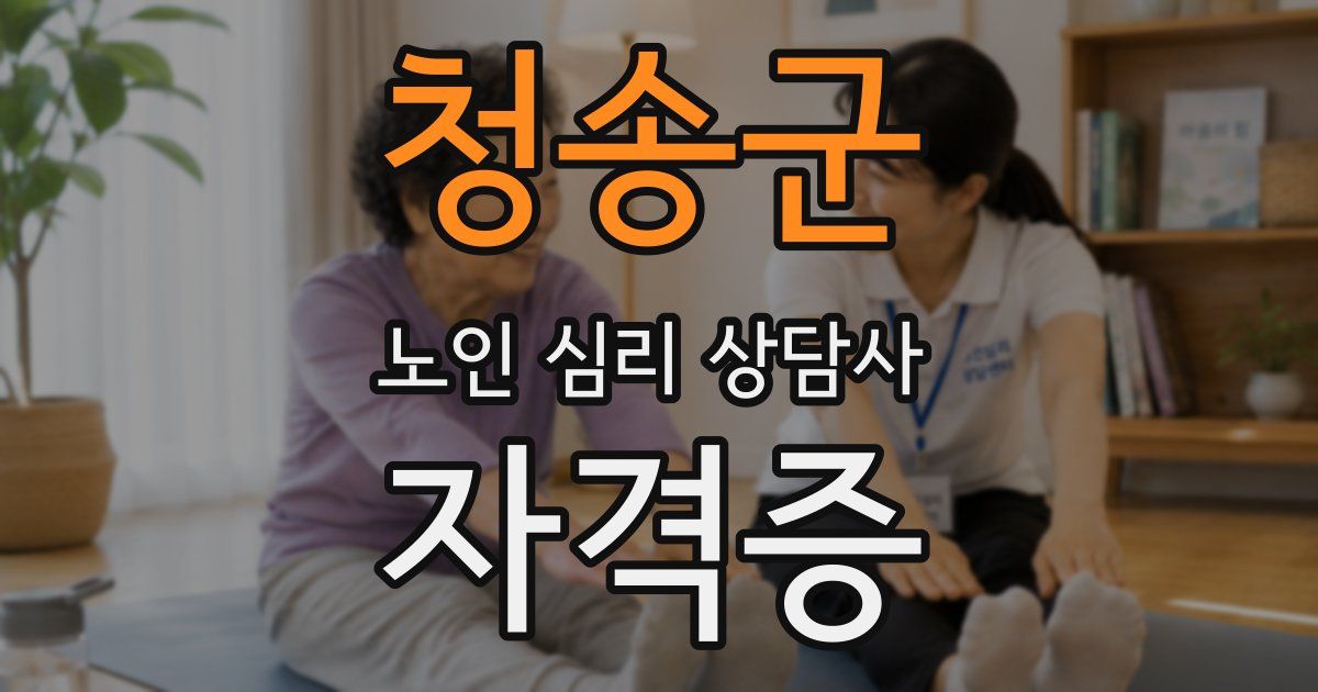 청송군 노인 심리 상담사 자격증